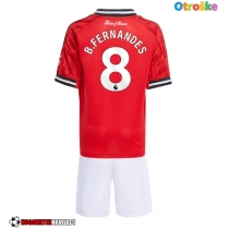 Otroške Nogometnih dresov Manchester United Bruno Fernandes #8 Domači 2025-26 Kratki rokavi (+ hlače)